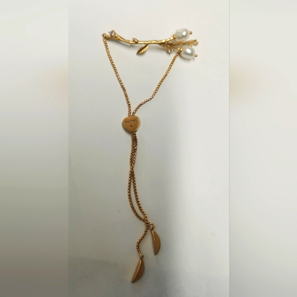 Kate Spade New York Gold-Tone Pavé & Freshwater Pearl Branch Slide Bracelet